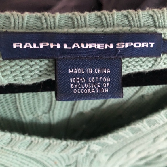 Ralph Lauren Sport V neck knit cotton sweater - Picture 3 of 3